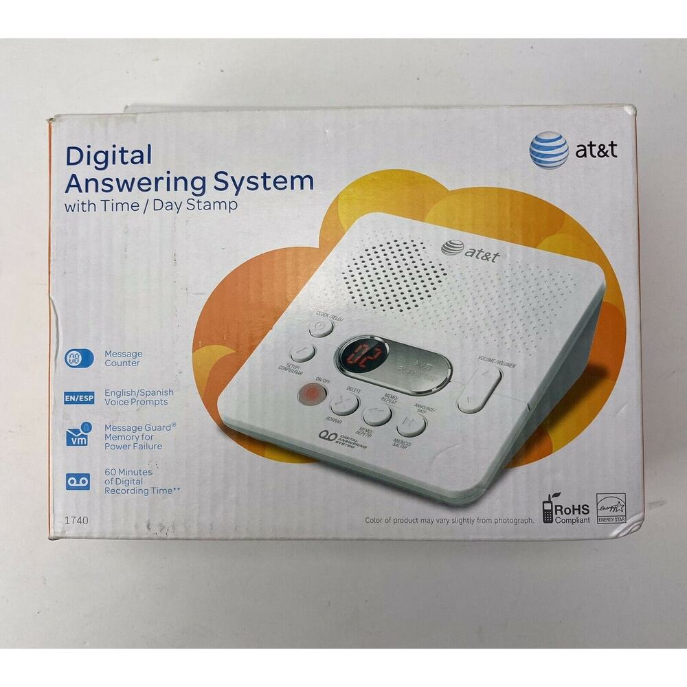 AT&T Answering Machine System 1740 Digital 60 Minutes Remote Access Telephone